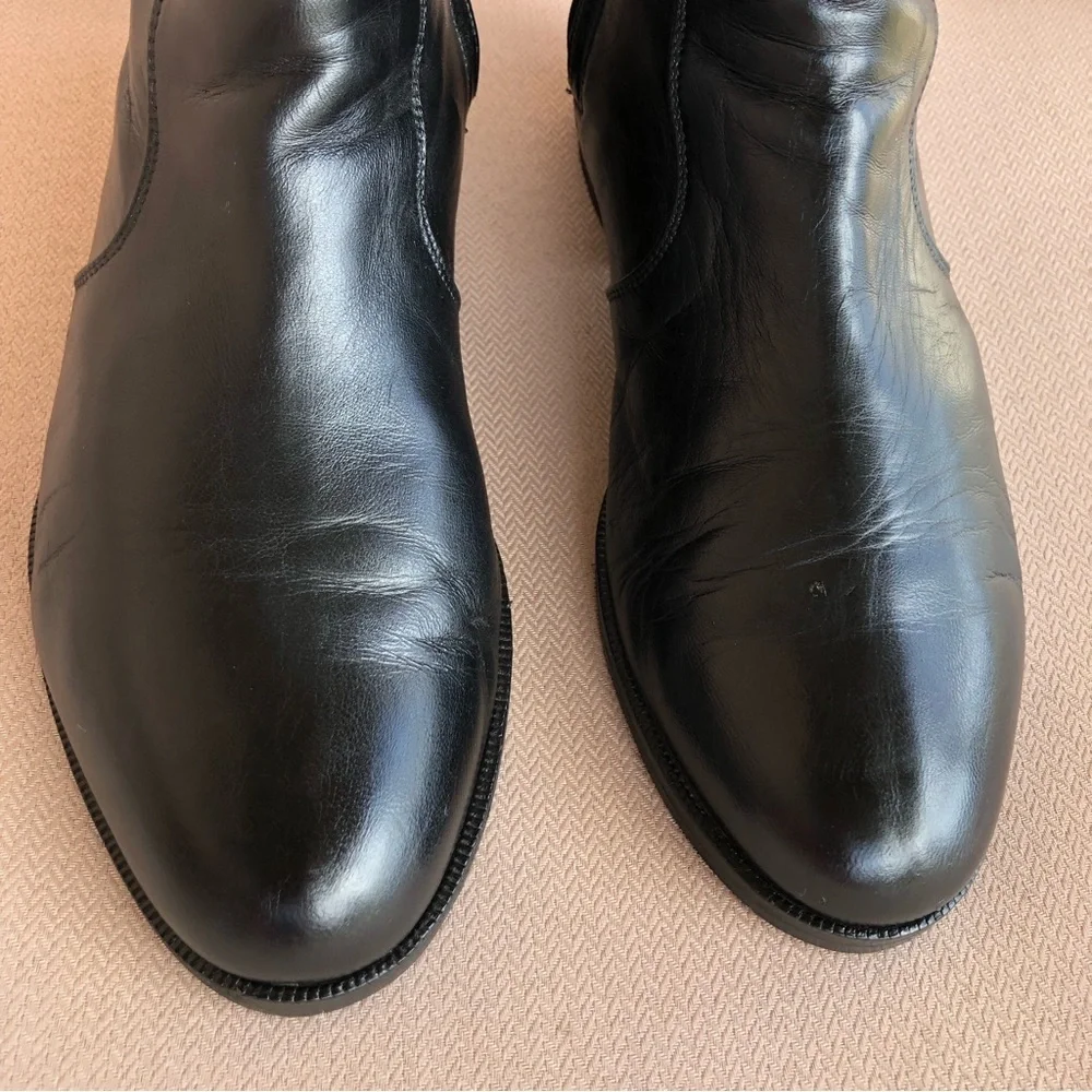 Bragano Cole Haan Made in Italy Leather Zipper Up Black‎ Leather Lined Boot 8
